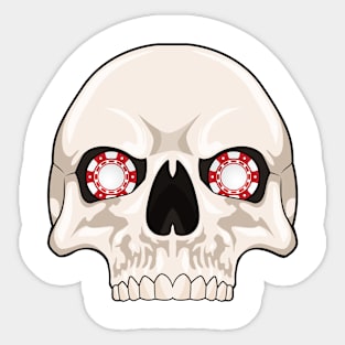 Skull with Poker chips Sticker